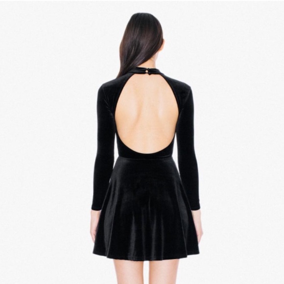 American Apparel Red Velvet Open Back Mini Dress XS - Picture 3 of 6